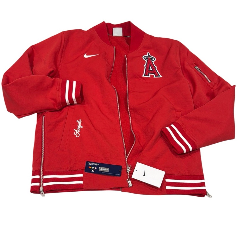 Red Nike Los Angeles Angels Bomber Jacket